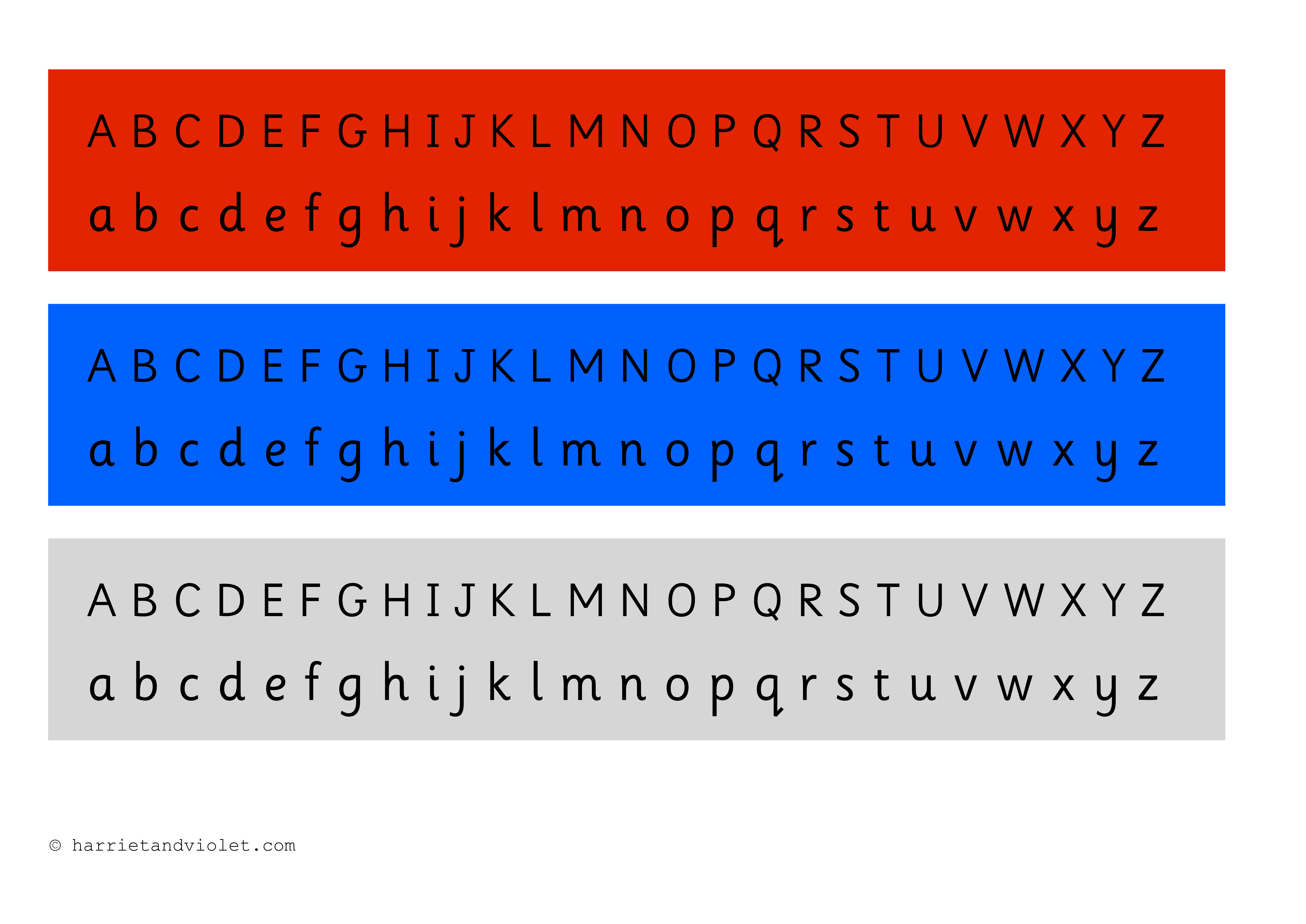 Alphabet Strip or Alphabet Chart - Printable Teaching Resources - Print ...